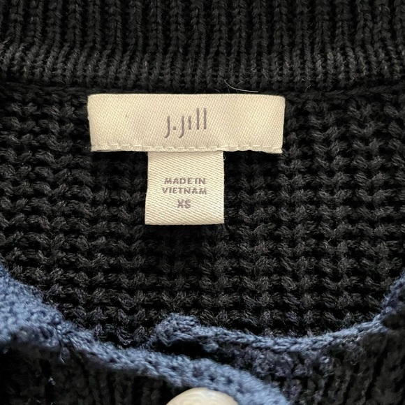 J.Jill XS Navy Blue Cardigan Sweater with White Buttons - Picture 6 of 8